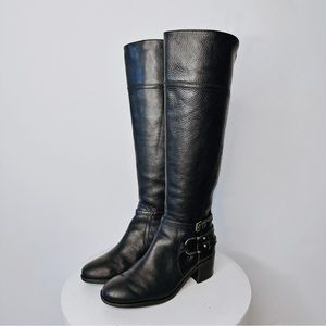 Marc Fisher 'Kierra' Black Knee High Leather Riding Boots